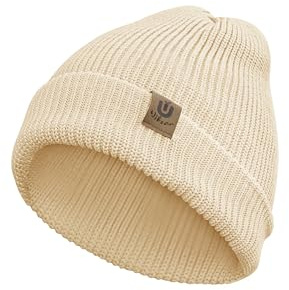 Wikoan Herrmössa vintermössa stickad mössa, Benvit, one size