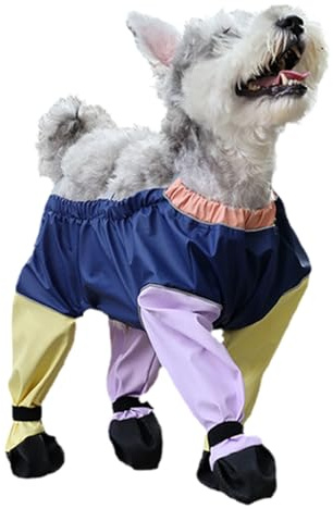 Pantaloni per cani con bretelle - scarpe da esterno per animali domestici impermeabili | Stivali anti-slip con cinghie e tute regolabili, al sicuro per camminare, escursioni e umido, 1