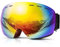 DADA-PRO Skibrille Herren Damen, Ski Brille 100% UV-Schutz Anti-Fog Helmkompatibel Rahmenlose Skibrille Für Brillenträger OTG Ski Goggles Snowboard Brille (Orange)