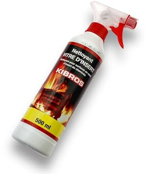 Nettoyant pour vitres d'insert en pulvérisateur | insert ou de foyer de cheminée | Poêle à bois, à pellets, à fuel, à granules, four, plaques vitro | Kibros 4NV
