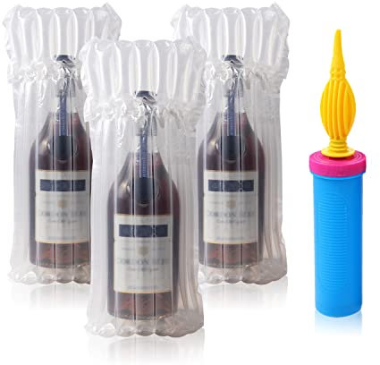 Wine Bottle Protector Bags Luggage for Airplane Travel 36 Pack Inflatable Liquor Bottle Shipper Wine Shipping Packaging Sleeve Bubble Cushion Wrap for Packing Alcohol Whiskey Beer Glass, 70μm