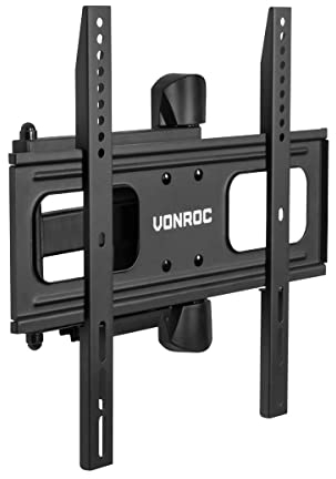 VONROC Support TV mural orientable - Universel 32 à 75 pouces – 50 kg max. - 48x43cm, distance du mur de 60-473mm - Matériel de montage inclus