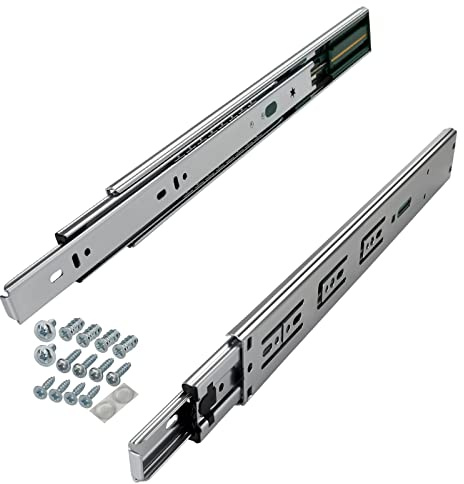 SOTECH 1 par de correderas de extracción total KV-45-H45-L400-SC-MS 400 mm cierre suave, carga máx. 45 kg, guía de cajón incl. juego de tornillos