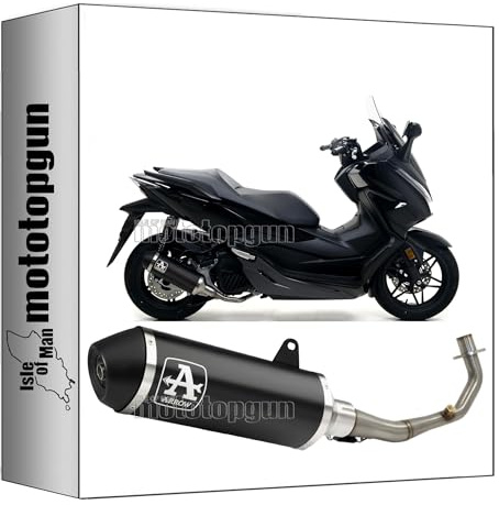 arrow 53508ANN + 53056MI scarico completo omologato open urban alluminio nero nero compatibile con honda forza 125 2015 2016 mototopgun