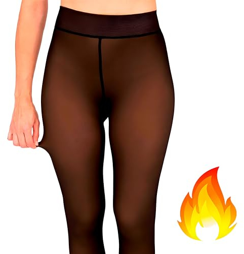 Lolita® Collant Polaire Femme Effet Transparent - Collants Thermiques Hiver - Ajustable & Confortable - Style Élegant pour l'Hiver - Doublure Polaire - Idéal avec Jupes et Robes - Versatile et Durable