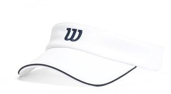 Wilson Visera Clásica, Protege del Sol y Absorbe el Sudor, Ajuste a Medida para Mayor Comodidad Durante Todo el Día, Material UPF50, Tecnología de Secado Rápido, Color: Blanco, Talla: LXL