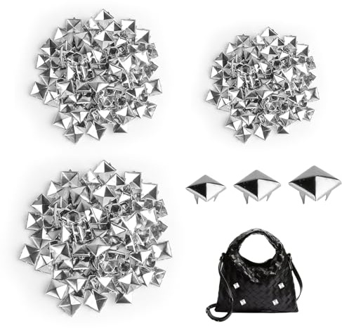 ErShiPing 300 Stück Quadratische Nieten Metall,für Taschen (8mm/9mm/10mm)