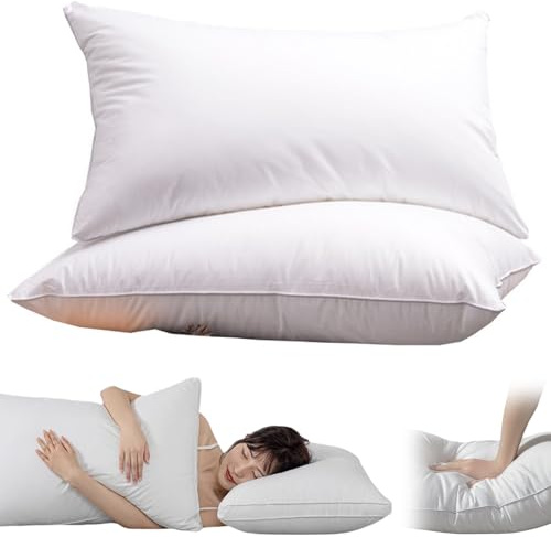 Pillow, 2 Pack Anti Snoring Pillow, Bounce Back Bed Pillows for Back & Side Sleepers, with Washable Pillowcase, Firm Plump, Soft Comfortable - Better Sleep Secrets