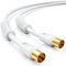 deleyCON 3,0m Cavo Antenna TV Coassiale HDTV Schermatura Quadrupla 2x Nuclei in Ferrite Filtri Corrente DVB-T DVB-T2 Radio DAB - Bianco