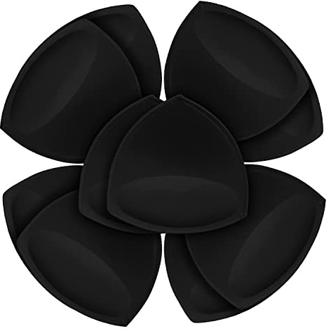 SKENGWEL 5 par triangelbh-kuddar för kvinnor, push-up avtagbara insatser för sport-bh ersättningskoppar för bikinitopp baddräkt, Triangel 5 par svart C/D, A-D