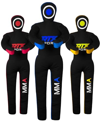 RTX MMA Judo Grappling Dummy – Boxsack für Brazilian BJJ Jiu Jitsu Standposition Wrestling BJJ Dummy für Kampfsporttraining Leinwand Ungefüllt (Blue - 59)