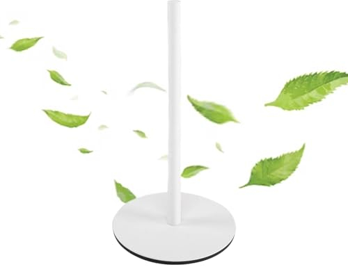 SOLTY – Portarollos Papel Cocina de Pie – Soporte Papel Cocina Estable y Antideslizante de Acero Inoxidable – Portarrollos Cocina Moderno, Porta Rollos de Papel Cocina para Encimera (Blanco)