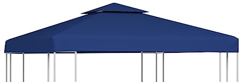 SYHNZB Housse supérieure pour tonnelle de rechange pour toit de rechange pour pavillon de jardin, toit pour auvent, pare-soleil anti-UV, imperméable, bleu foncé, 300 x 300 cm