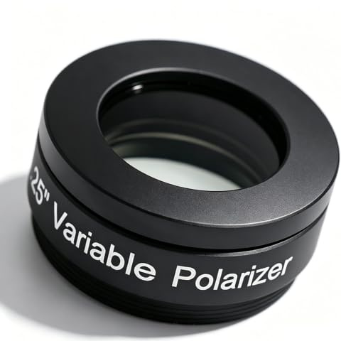 Filtre de Télescope, Filtre Polarisant Variable de 1,25 pour Télescopes et Oculaires, Transmission de la Lumière Réglable de 1 à 80%, Contraste Croissant, pour la Lune,