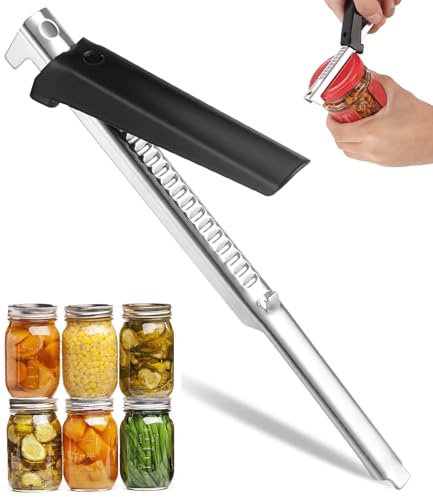 Bixury Dosenöffner Manuell Glasöffner Schraubdeckelöffner, Neuest Verstellbarer Deckelöffner für Schraubgläser, Flaschenöffner für Senioren, Effortless Arthritis Jar Opener für Familie, Picknick