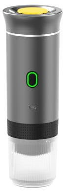 Rablue 3-in-1 Portable Electric Espresso Machine with Self-Heating,Mini Small Car Coffee Maker, Compatible with Capsule & Ground Coffee for Camping, Travel, RV, Office, Hiking(Grey)