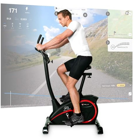 Christopeit Heimtrainer Fahrrad Ergometer AL 2 S Digital, bis 150kg, 24 Widerstandsstufen, 9kg Magnet-Bremssystem, leise, Soft-Touch-Computer, Handpulssensoren, Tablet-Halterung, Black Edition