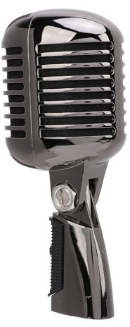 Retro Dynamisk Sångmikrofon, Klassisk Vintage-stil Cardioid Pickup-mikrofon, Universell Gammal Retromikrofon med Justerbart Fäste för Scenfeststudio