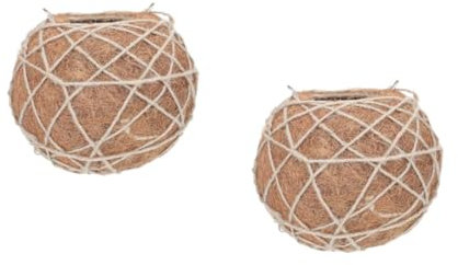 SUPVOX 2 Piezas Cesta Colgante De Palma De Maceta Cesta Colgante De Fibra De Soporte para Plantas De Interior Colgante Abono para Cactus Azúcar De Brown Cuerda De