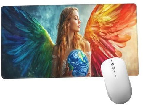 Colorido Alfombrilla Ratón 600x300x3mm Alfombrilla Raton XXL con Base de Goma Antideslizante, Accesorios Gaming Hada, Ordenador Gamer Regalos, Mouse Pad Gaming Mejora La Precisión Y La Velocida Y1282