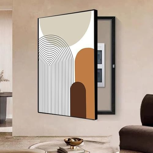 Tapa Cuadro Electrico Cubiertas Para Paneles De Disyuntores, Decoración De Cubiertas De Cuadros Eléctricos, Interior Cuadros Esconder Caja De Distribución(Black 1,30 * 40cm/11.8 * 15.7in)