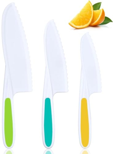 JUKOTA 3 Pezzi Coltelli Bambini per Tagliare, Coltelli per Bambini, Tagliare e Cucinare Frutta o Verdura Bambini Ottimo Regalo, Adatti ai Bambini Piccoli per Tagliare e Cucinare Frutta o Verdura