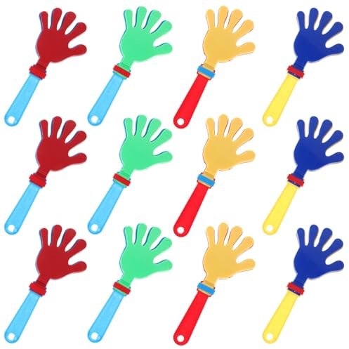 EPIGEIST 12 Piezas de Matracas de Mano de Plástico Color Aleatorio Juguetes para Fiestas Infantiles Aplausos de Plástico sin Luces ni Caras Obsequio Divertido Color