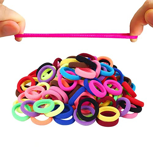 Cravates De Bandes De Cheveux,200pcs élastiques en caoutchouc colorés ne blessent pas les cheveux,pour Bambin Bébé Des gamins