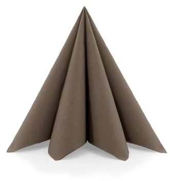 Sovie HOME Serviette in BRAUN aus Linclass Airlaid, 40 x 40cm, 1/4 Falz, 12 Stück, hochwertige stoffähnliche Einweg-Servietten für Dinner, Feier, Event