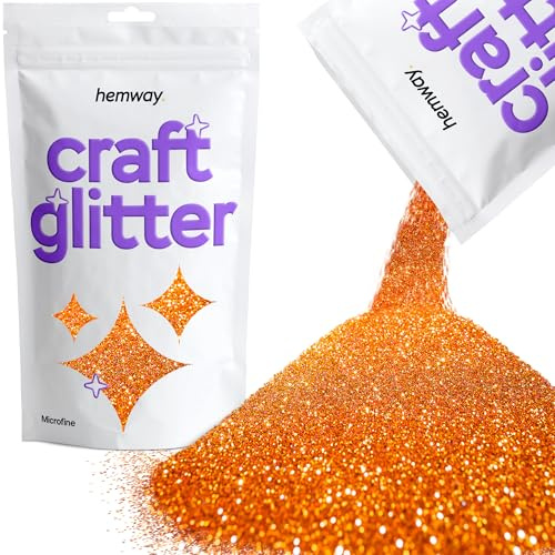 Hemway Craft Glitter Copper 100g Microfine Glitter | for Crafts, Resin, Cosmetic, Nail, Face, Body, Festival, Tumblers, Art, Candle, Crafting
