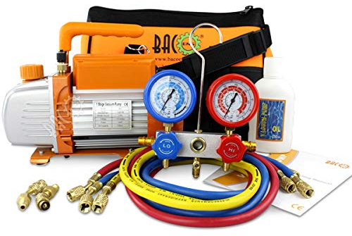 BACOENG Vakuumpumpe Klimaanlage Set für HVAC/AC Kältemittelaufladung, Klimaanlage Befüllen Manifold Gauge Set Ideal für R410A R407C