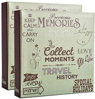 ARPAN 2 x Picture Photo Album 4x6/10x15cm for 200 Photos – Holiday & Our Adventure Book, 6x4 200 Photos Slip In, Prom Photo Album 2025, Arpan Album with Writing Space