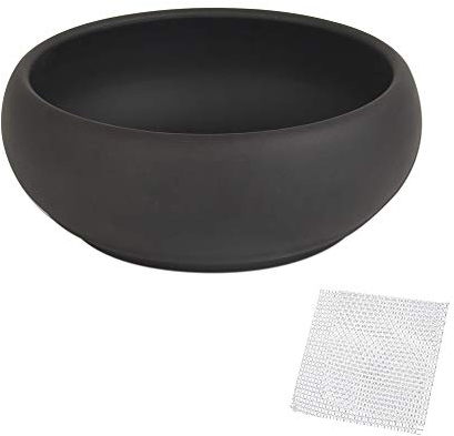 Happy Bonsai Vaso per piante grasse rotondo in ceramica non smaltata da 15,2 cm + schermo di drenaggio