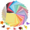 Kyteazr Origami-Papier 50 Farben 100 Blätter 15x15 cm - Doppelseitiges farbiges Origami-Set zum Basteln und Gestalten