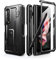 Dexnor Kompatibel mit Samsung Galaxy Z Fold 3 5G (2021) Hülle, Ganzkörper Dual Layer Rugged Case mit integrierter Displayschutzfolie & Kickstand & S Pen Slot - Schwarz