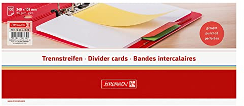 NEU BRUNNEN Trennstreifen aus Karton, 10,5x24cm, 100 Stück, rot