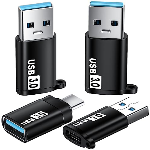 AXFEE adapter USB C till USB, 4 st USB c hanadapter för USB, typ c-adapter, 10 Gbps snabb dataöverföring, kompatibel med Samsung Galaxy, Typ-C-telefoner, i bil, USB-C-enheter.