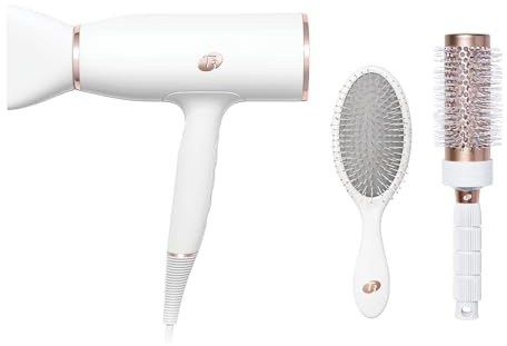 T3 AireLuxe Professional Ionic Hair Dryer and Brush Set, with 5 Heat and 3 Speed Settings, Ion Generator, Cool Shot, Includes Paddle Brush and 2.5 Round Brush