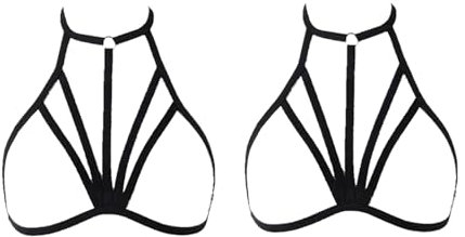 Harnais de Corps pour Femmes,2 PCS Bandage Corset Push Bra Chaud Femme Chic Sexy Lingerie Sexy Réglable Soutien-Gorge sans évider Hauts Grande Taille