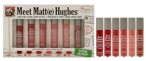 Meet Matte Hughes Mini Long-Lasting Liquid Lipsticks Set by the Balm for Women - 6 Pc 0.04oz Lipstick - Adoring,- Calm, Charming, Ambitious,- Patient, Brave