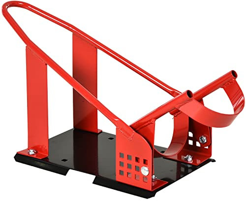 HOMCOM Rail de support universel pour moto support roue moto support béquille moto - bloque roue 8-15,5 cm trous pré-percés métal époxy noir et rouge