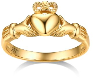 Bestyle Anillos Mujer Plata de Ley 925 Anillo Nudo Celta Anillo Irlandes Claddagh Anillos de Compromiso Talla 6.75-27.5