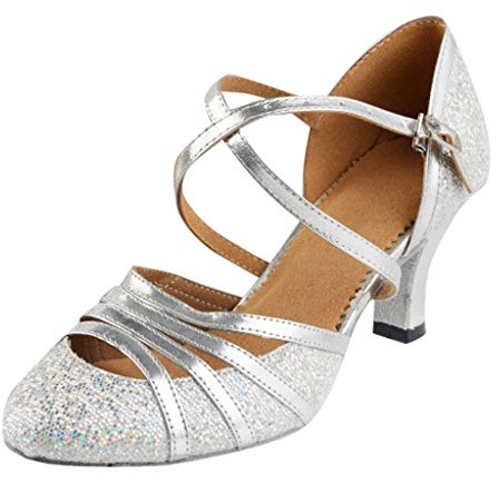 Scarpe Ballo Standard Tacco Scarpe da Ballo Donna Eleganti Chiuse/Punta Aperta Scarpe da Ballo Donna Salsa Sandali con Cinturino alla Caviglia Standard Sala da Ballo Modern Jazz Valzer per Partito