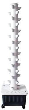 Torre hidropónica Vertical para Cultivo hidropónico, Torre aeropónica para Hierbas, Frutas y Verduras, 15 Capas, 45 Plantas, con Tanque de Agua móvil, Bomba de hidratación, Temporizador y ad