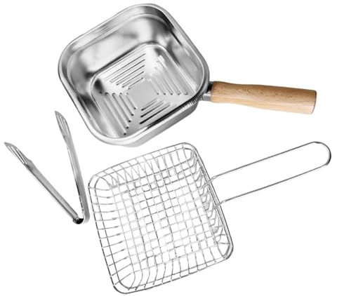 Dickly Mini freidora de Acero Inoxidable para Exteriores con asa cómoda para Verduras