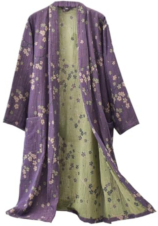 PRINCESS BRIDE Cotton Gauze Jacquard Japanese Yukata Soft Nightdress Bathrobe Nightgown Breathable Pajamas Set for Women