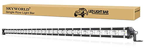 SKYWORLD Single Row LED Light Bar 32 inch 150W Flood Spot Combo Beam 12V 24V Slim Offroad Driving Fog Lights Work Lamp for 4x4 Truck Car ATV SUV Vehicle Boat Lighting, Waterproof 6000K White