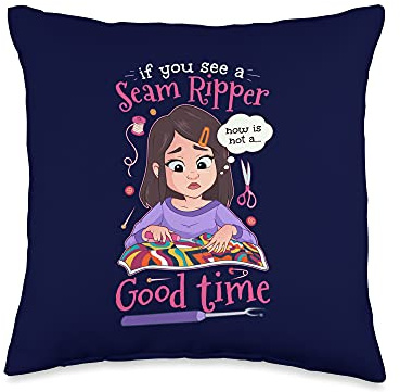 Funny Quilting Sewing Seam Ripper For Women Crafting Quilter Throw Pillow