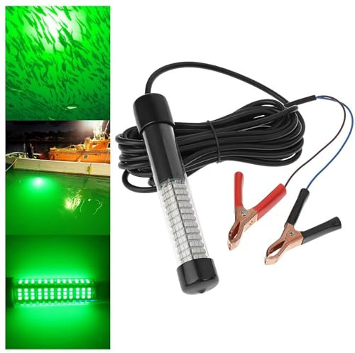 Linkstyle 12V Submersible Fishing Light, 2000LM Underwater Green Fish Attractants Lamp with 5M Cord for Boat Night Fishing
