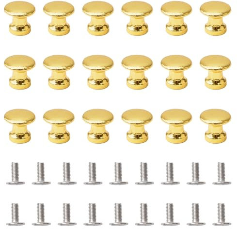 UFURMATE Mini pomos para gabinete, 18 tiradores de aleación de zinc con un solo agujero, pomos decorativos para joyero, caja de regalo (dorado)